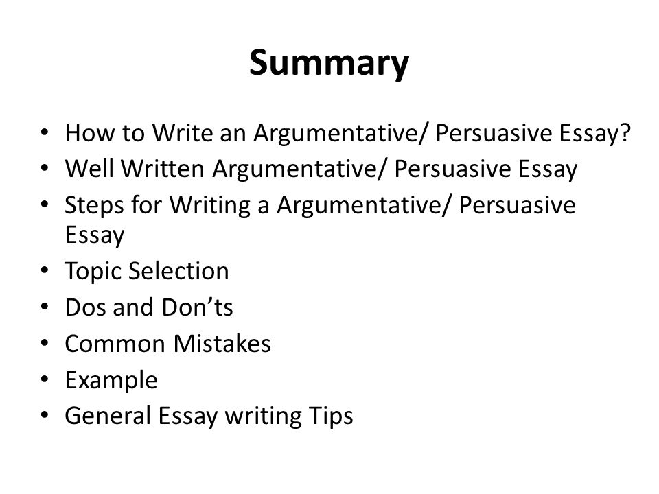 What are some steps that should be taken when writing a Summary?
